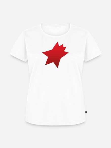 Roter Gradientstern - Frauen Premium Bio T-Shirt - Weiß