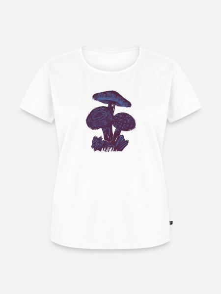 Pilze Linocut - Frauen Premium Bio T-Shirt - Weiß