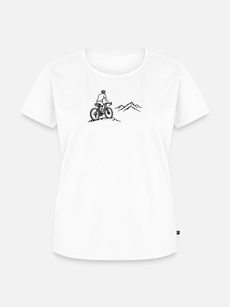 Bergpfad Radfahrer Silhouette - Frauen Premium Bio T-Shirt - Weiß