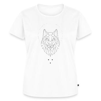 Geometrischer Wolf - Frauen Premium Bio T-Shirt - Weiß - Vorne - AI Model Female 172 dark (172cm)