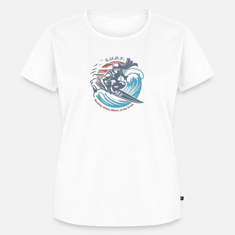 Ninja Surfer - Women's Premium Organic T-shirt - white