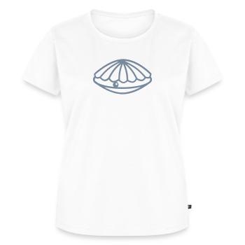 Muschel und Perle - Frauen Premium Bio T-Shirt - Weiß - Vorne - AI Model Female 172 dark (172cm)