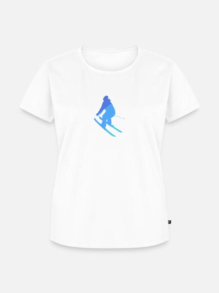 Ski Schnee Schi Skifahrer - Frauen Premium Bio T-Shirt - Weiß
