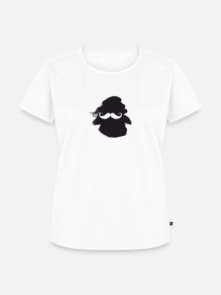 Gesichtsbehaarung Gentleman Schnurrbart - Frauen Premium Bio T-Shirt - Weiß