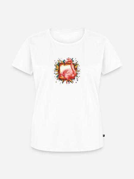 Flamingo Tierliebe - Frauen Premium Bio T-Shirt - Weiß