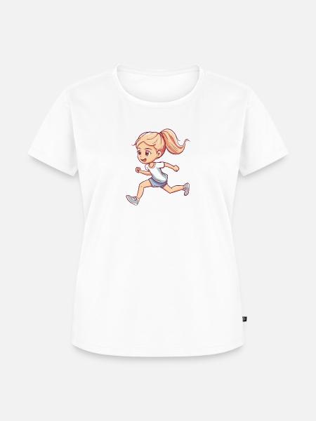 Laufen Sprint Sprinten - Frauen Premium Bio T-Shirt - Weiß