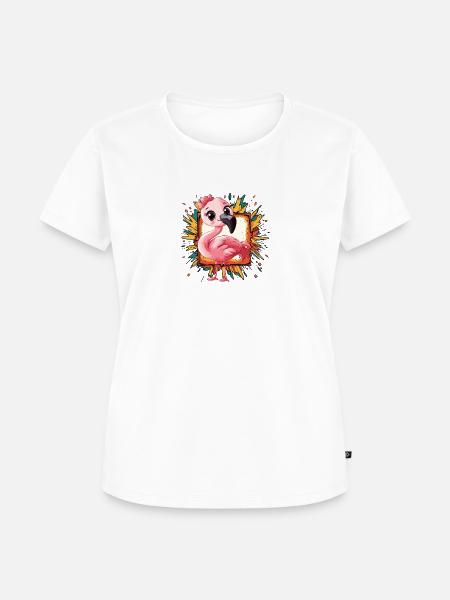 Flamingo Exotisch - Frauen Premium Bio T-Shirt - Weiß