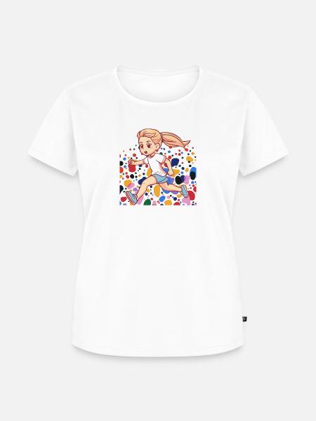 Laufen Läuferin - Frauen Premium Bio T-Shirt - Weiß