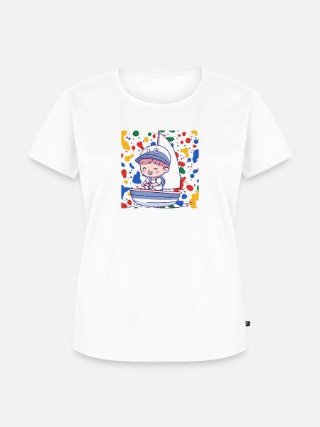Segeln Segelschiff - Frauen Premium Bio T-Shirt - Weiß