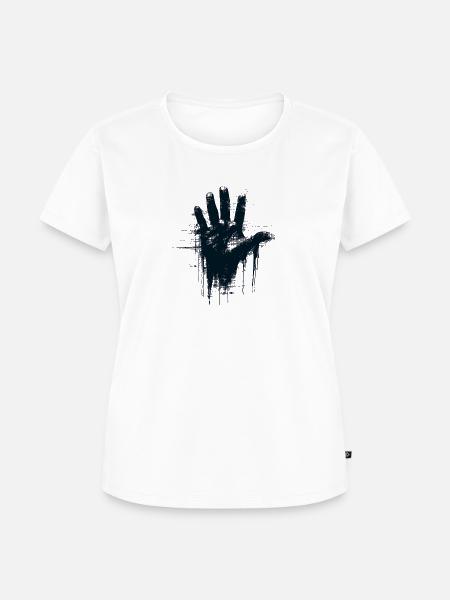 Hand mit Splash-Effekt - Frauen Premium Bio T-Shirt - Weiß