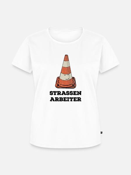 Strassenarbeiter Pylon streetworker - Frauen Premium Bio T-Shirt - Weiß