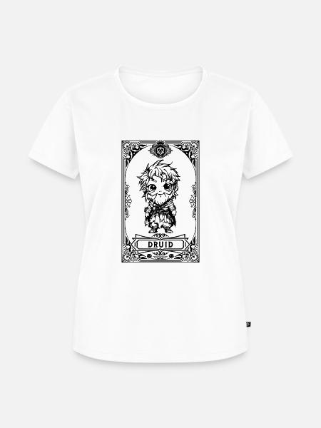 Druide RPG Tarotkarte Chibi - Frauen Premium Bio T-Shirt - Weiß
