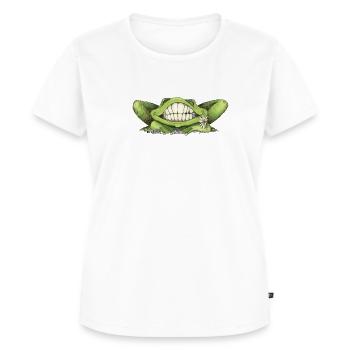 Grenouille souriante - T-shirt Premium bio Femme - blanc - Devant - AI Model Female 172 dark (172cm)