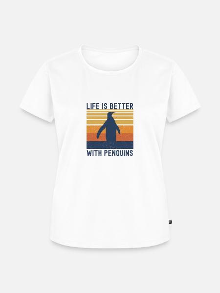 Penguin - Frauen Premium Bio T-Shirt - Weiß