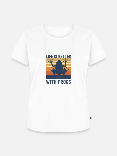 Frosch - Frauen Premium Bio T-Shirt - Weiß