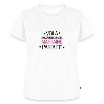 Parrain / Marraine / Filleule / Filleul - T-shirt Premium bio Femme - blanc - Devant - AI Model Female 172 dark (172cm)