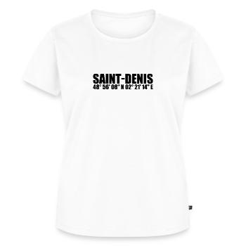 Saint-Denis coordinates - Women's Premium Organic T-shirt - white - Front - AI Model Female 172 dark (172cm)