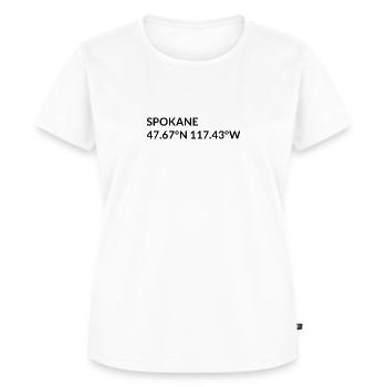 Spokane Washington USA Koordinaten - Frauen Premium Bio T-Shirt - Weiß - Vorne - AI Model Female 172 dark (172cm)