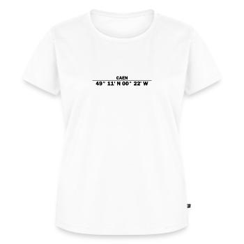 Caen Koordinaten - Frauen Premium Bio T-Shirt - Weiß - Vorne - AI Model Female 172 dark (172cm)