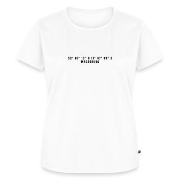 Magdebourg Saxe-Anhalt Coordonnées - T-shirt Premium bio Femme - blanc - Devant - AI Model Female 172 dark (172cm)