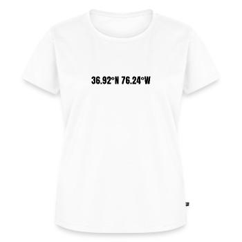 Norfolk Virginia USA Koordinaten - Frauen Premium Bio T-Shirt - Weiß - Vorne - AI Model Female 172 dark (172cm)