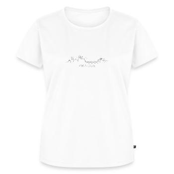 Prague Skyline in Online Pen Illustration Style - Women's Premium Organic T-shirt - white - Front - AI Model Female 172 dark (172cm)