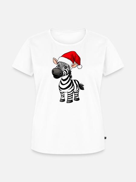 Zebras Weihnachten - Frauen Premium Bio T-Shirt - Weiß