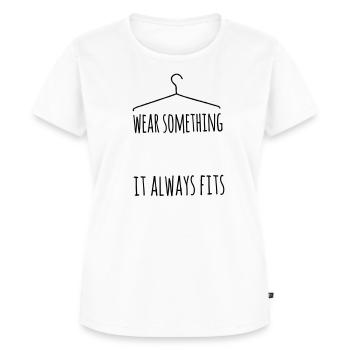 wear something positive be happy smile love life - Women's Premium Organic T-shirt - white - Front - AI Model Female 172 dark (172cm)