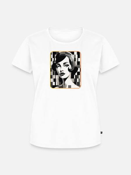 Pixelart Woman - Frauen Premium Bio T-Shirt - Weiß