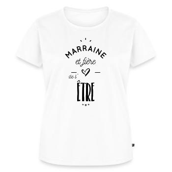 Marraine fière - T-shirt Premium bio Femme - blanc - Devant - AI Model Female 172 dark (172cm)