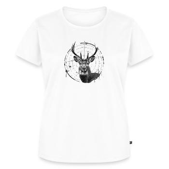 Hirsch Jagd Deer Hunting - Frauen Premium Bio T-Shirt - Weiß - Vorne - AI Model Female 172 dark (172cm)