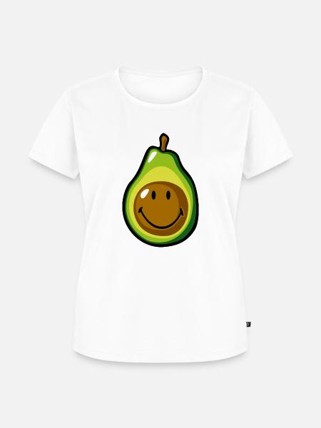 Smiley Avocado Pear - Frauen Premium Bio T-Shirt - Weiß