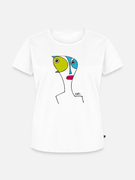 neugierig - Frauen Premium Bio T-Shirt - Weiß
