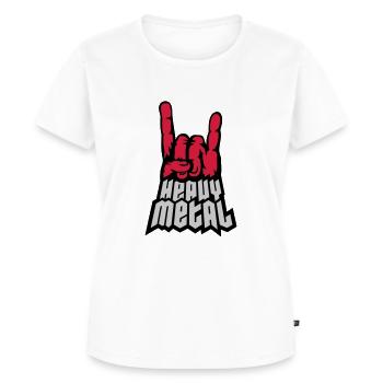 Signal de main du logo Heavy Metal - T-shirt Premium bio Femme - blanc - Devant - AI Model Female 172 dark (172cm)