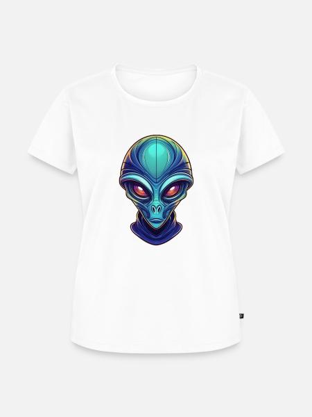 Außerirdischer Science Fiction Alien - Frauen Premium Bio T-Shirt - Weiß