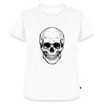 Schädel - Frauen Premium Bio T-Shirt - Weiß - Vorne - AI Model Female 172 dark (172cm)