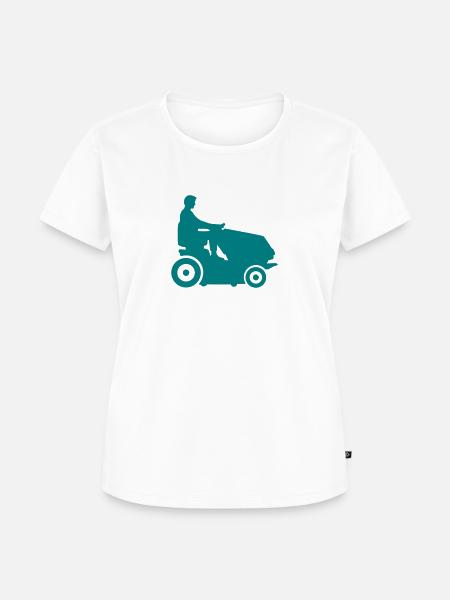 Rasenmäher - Frauen Premium Bio T-Shirt - Weiß