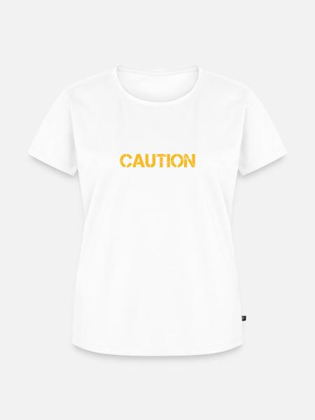 CAUTION - Frauen Premium Bio T-Shirt - Weiß