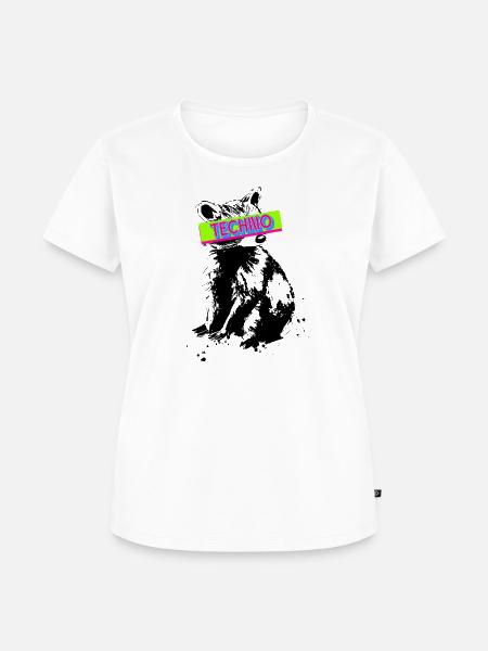 Techno Waschbär - Frauen Premium Bio T-Shirt - Weiß