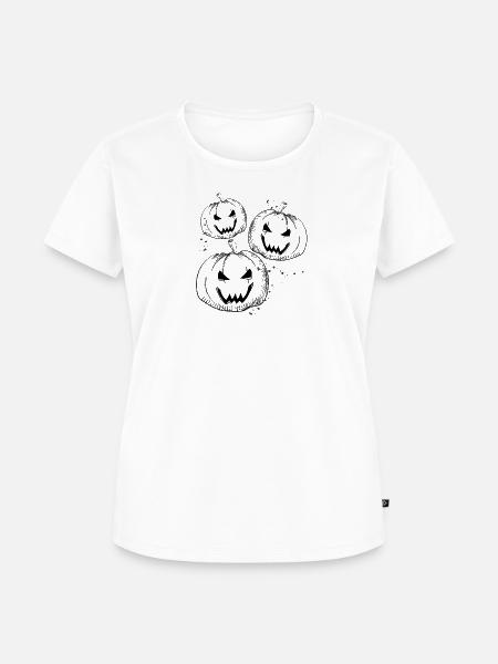 Halloween Kürbisse - Frauen Premium Bio T-Shirt - Weiß
