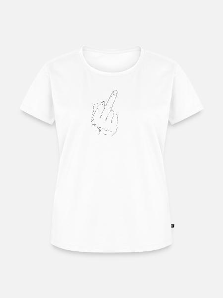 Wichser Mittelfinger fuck you - Frauen Premium Bio T-Shirt - Weiß