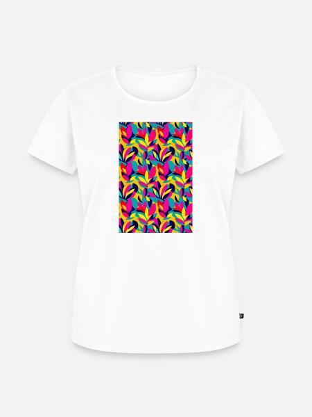 Kräftiges und lebendiges Blättermuster - Frauen Premium Bio T-Shirt - Weiß