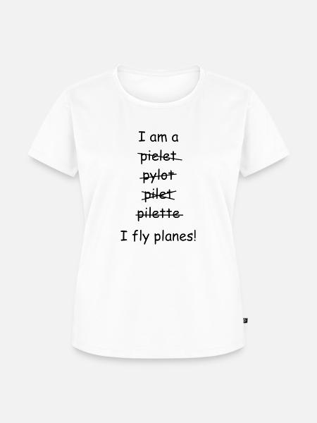 I fly planes - Frauen Premium Bio T-Shirt - Weiß