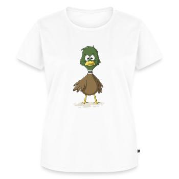 Niedliche Cartoon Ente - Frauen Premium Bio T-Shirt - Weiß - Vorne - AI Model Female 172 dark (172cm)