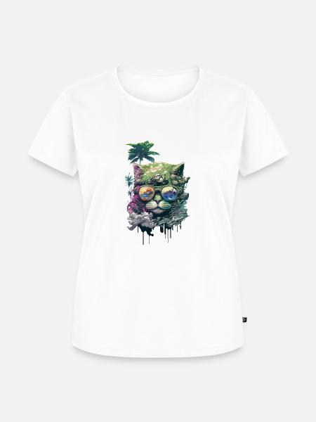 Surreale Katze - Frauen Premium Bio T-Shirt - Weiß