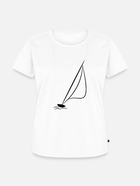 Segelschiff 8 Schwarz - Frauen Premium Bio T-Shirt - Weiß
