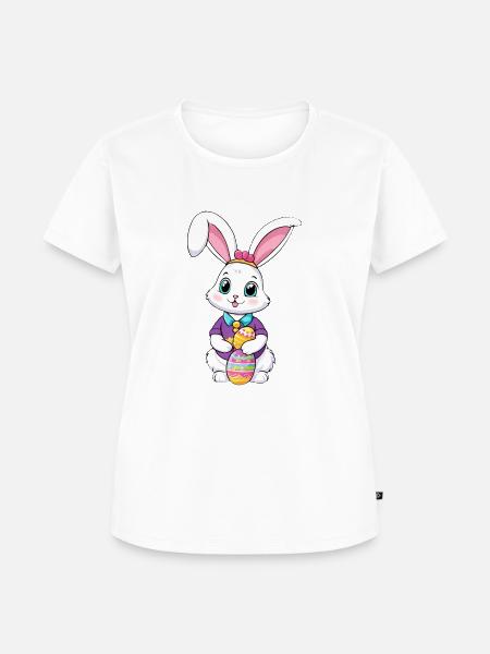 Osterhase mit Ostereiern - Frauen Premium Bio T-Shirt - Weiß