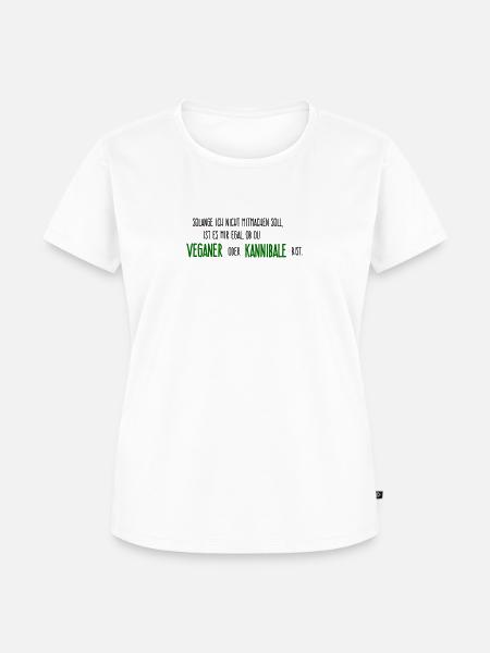 Veganer oder Kannibale - Frauen Premium Bio T-Shirt - Weiß