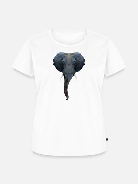 Elefantenkopf - Low Poly Art. - Frauen Premium Bio T-Shirt - Weiß