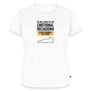 Emotional - Ragdoll Katze - Frauen Premium Bio T-Shirt - Weiß - Vorne - AI Model Female 172 dark (172cm)
